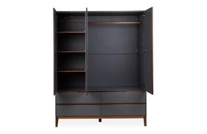 HEA-CC2-00137 Grade-BER Heals Lars Triple Wardrobe Grey/ Walnut RRP £2699.00