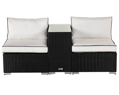 Grade-A Rattan Direct Florida Black & Vanilla Tall Square Garden Bistro Set RRP £449