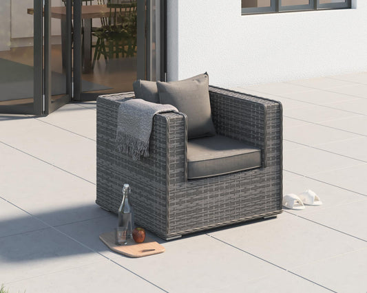 Grade-A Rattan Direct Ascot Grey Outdoor Garden Armchair RRP £229
