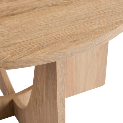 DUS-CC2-04786 Grade-B Dusk Lana Round Coffee Table - Light Wood RRP £76.00