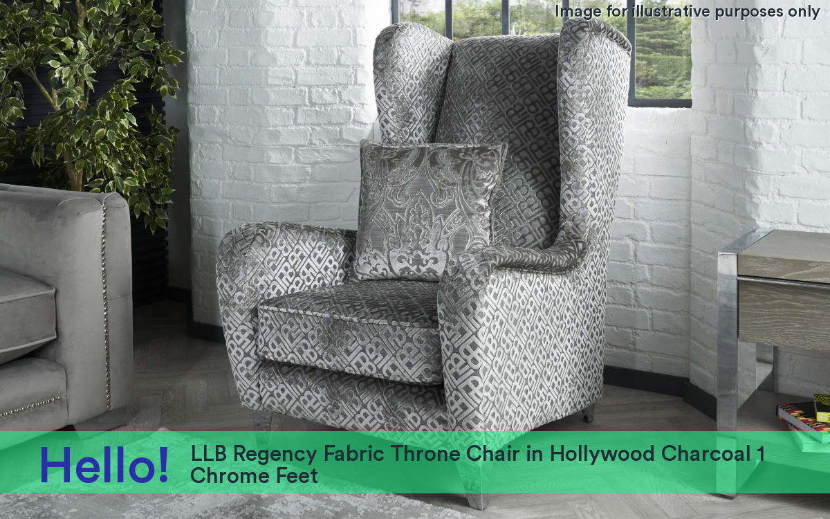 CCY-STO-00419 Grade-C0 Regency Fsc Throne Chair Pluto Pebble 3 Chrome Feet RRP £1599