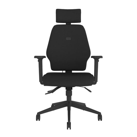 POS-CC2-00274 Grade-B Posturite Positiv ME100 w/ Arms, Neckrest and Inflatable Lumbar - Black RRP £710.21