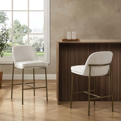 DUS-GOL-06076 Grade-B Dusk Lily Set of 2 Barstools - Ecru RRP £169