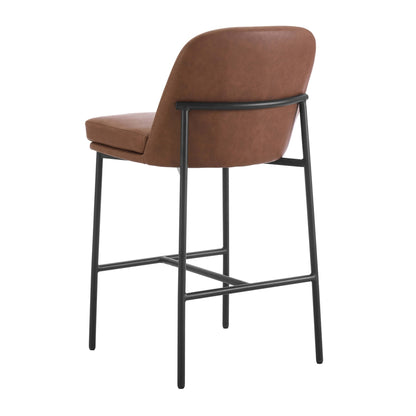 DUS-GOL-05701 Grade-B Dusk Lily Set of 2 Barstools - Faux Leather Tan RRP £169