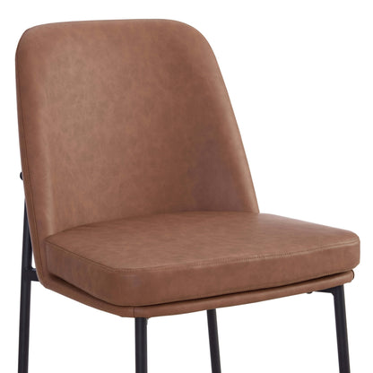 DUS-GOL-02023 Grade-B Dusk Lily Set of 2 Dining Chairs - Faux Leather Tan RRP £149