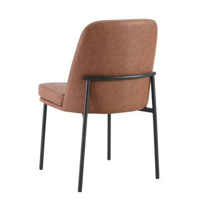 DUS-GOL-02023 Grade-B Dusk Lily Set of 2 Dining Chairs - Faux Leather Tan RRP £149