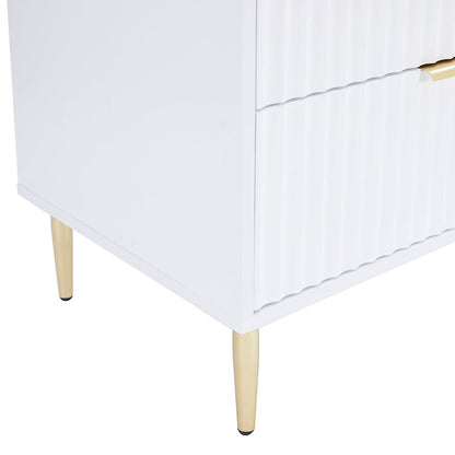 Dusk Evie Matte Warm White & Gold Effect TV Stand
