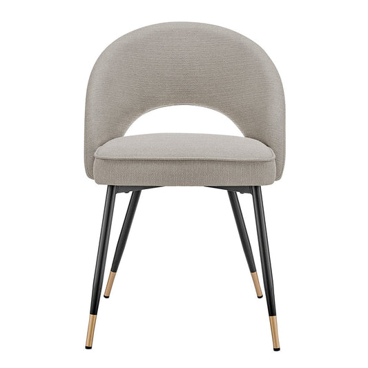 DUS-GOL-04711 Grade-B Dusk Lola Set of 2 Dining Chairs - Linen Look - Stone Grey RRP £149