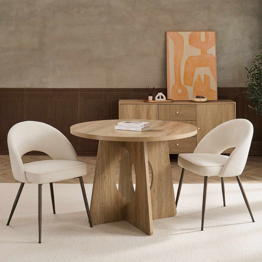 DUS-CC2-02912 Grade-B Dusk Lola Set of 2 Dining Chairs - Teddy Cream RRP £149.00