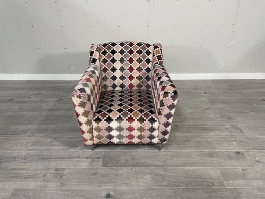 DFS-HO2-02917 Grade-B DFS Claudette Pattern Occasional Chair Purple RRP £879
