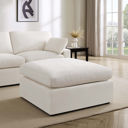DUS-CC2-02428 Grade-C2 Dusk Cairo Feather 2 Seater Sofa + Pouffe - Vanilla RRP £960.00