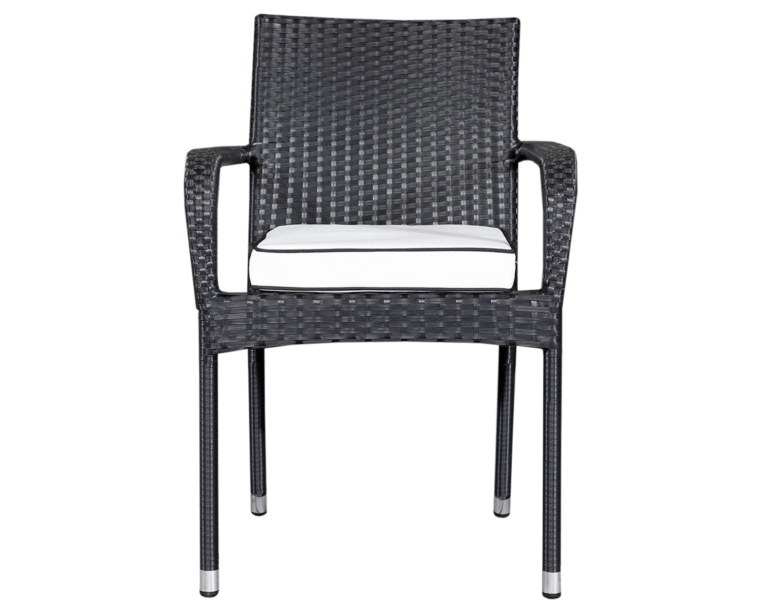 Grade-A Rattan Direct Roma Black & Vanilla Set of 2 Stacking Chairs RRP £218