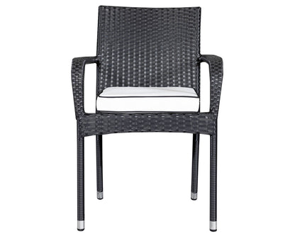 Grade-A Rattan Direct Roma Black & Vanilla Set of 2 Stacking Chairs RRP £218