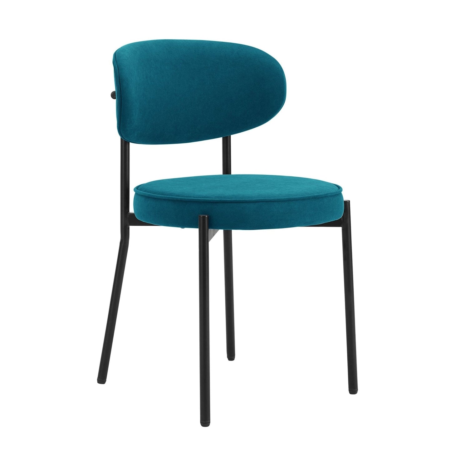DUS-GOL-00753 Grade-B Dusk Mia Set of 2 Dining Chairs - Matte Velvet - Teal RRP £179