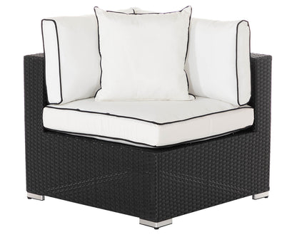 Grade-A Rattan Direct Florida 6 Piece Corner Sofa Set in Black and Vanilla RRP £1089