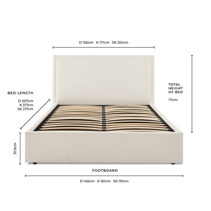 DUS-APM-63664 Grade-C3 Dusk Windsor Ottoman Storage Bed - Natural - Super King size RRP £469.00