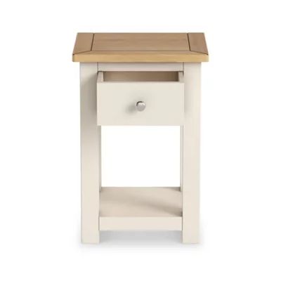 ROS-OUT-00496 Grade-C1 Roseland Furniture Duchy Cream & Oak 1 Drawer Bedside Table RRP £95.95