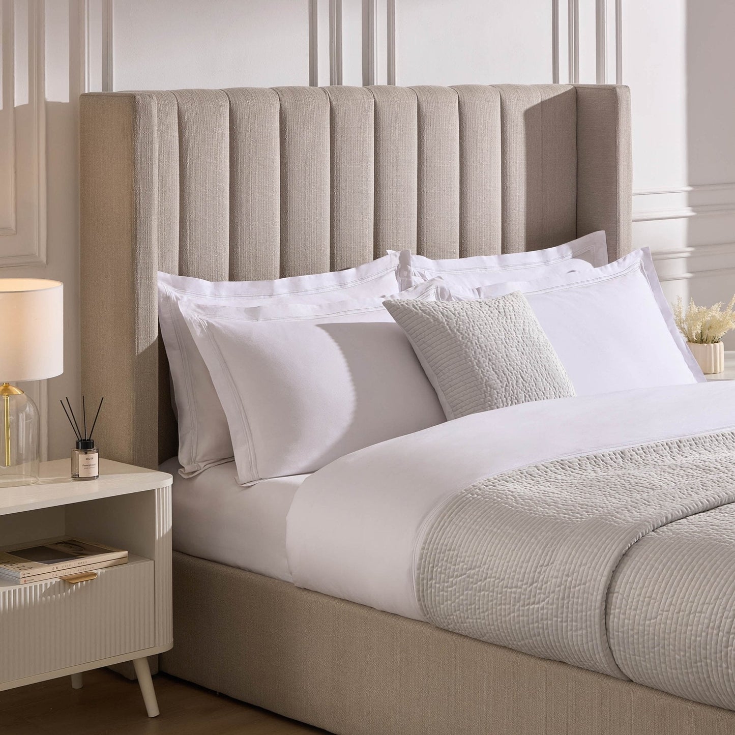 DUS-CC2-04109 Grade-B Dusk Madison Double Ottoman Storage Bed - Stone Grey RRP £319.00
