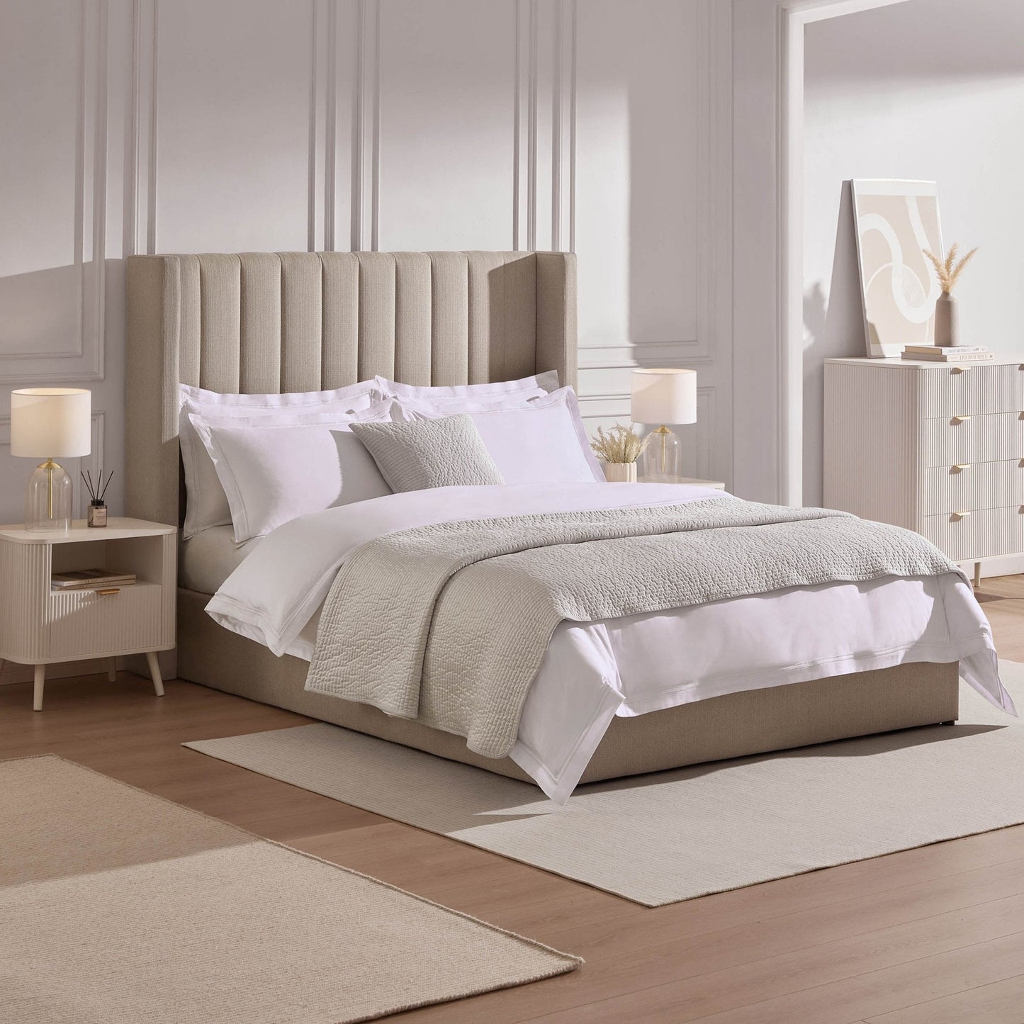DUS-CC2-04109 Grade-B Dusk Madison Double Ottoman Storage Bed - Stone Grey RRP £319.00