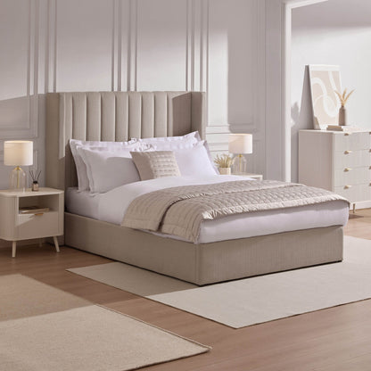 DUS-CC2-04109 Grade-B Dusk Madison Double Ottoman Storage Bed - Stone Grey RRP £319.00