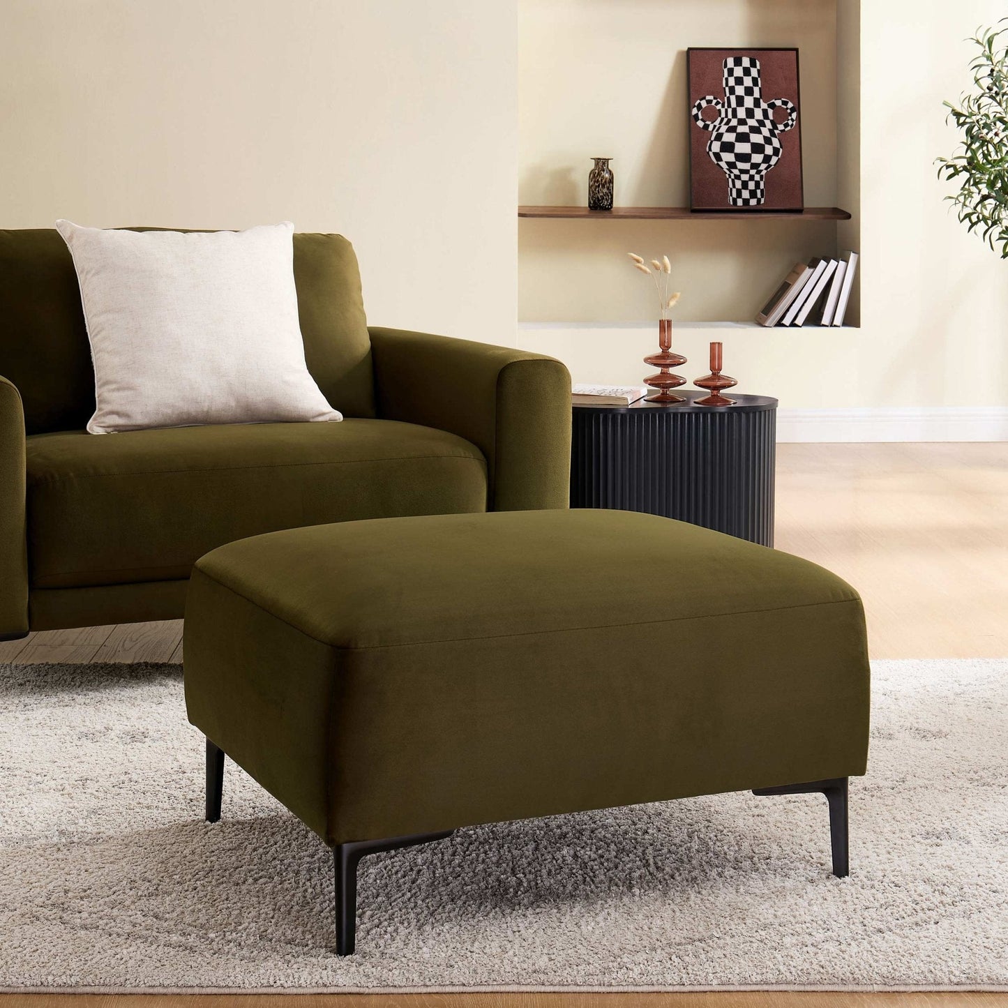 DUS-CC2-04659 Grade-B Dusk Malibu Pouffe - Rich Green RRP £179.00