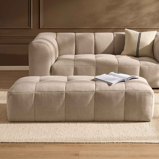 DUS-CC2-02718 Grade-B Dusk Manhattan Pouffe - Chenille Oatmeal RRP £249.00