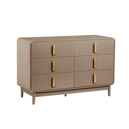 DUS-GOL-06991 Grade-B Dusk Marnie 6 Drawer Chest - Taupe RRP £259