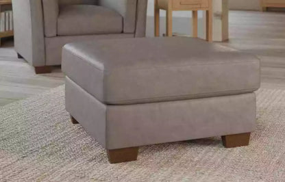 MAS-APM-06318 Grade-B Marks & Spencer Carlton Footstool Nubuck Leather Mushroom RRP £749