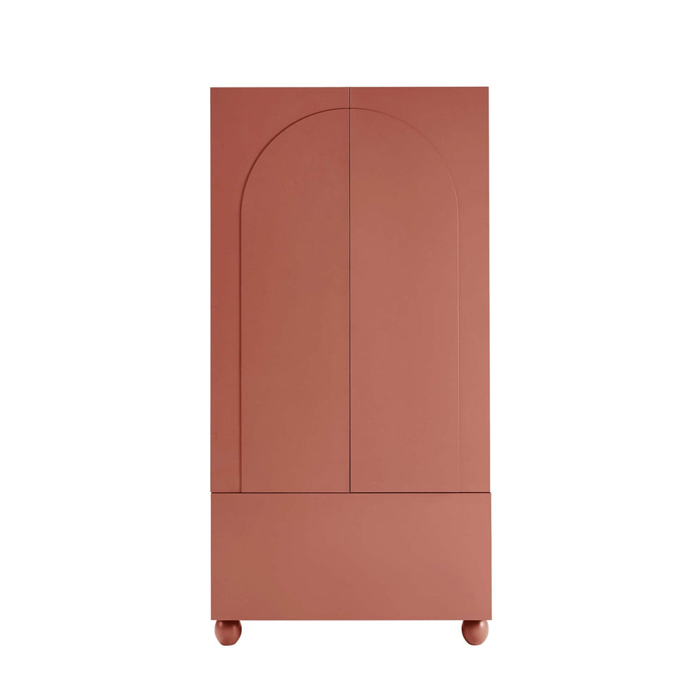 DUS-CC2-04807 Grade-B Dusk Rachel Arch Front 2 Door Wardrobe with Drawer - Terracotta RRP £269.00