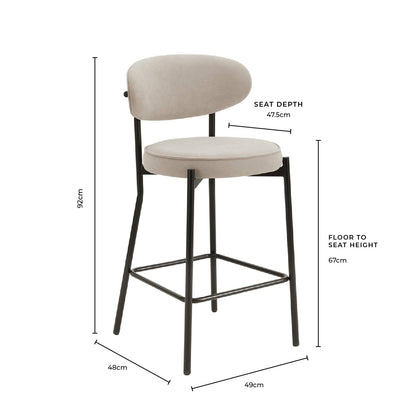 DUS-GOL-04920 Grade-B Dusk Mia Set of 2 Barstools - Matte Velvet - Sage Green RRP £149
