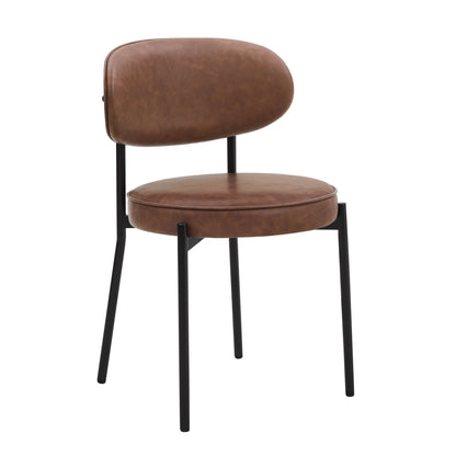 DUS-CC2-02872 Grade-B Dusk Mia Set of 2 Dining Chair - Faux Leather Tan RRP £129.00