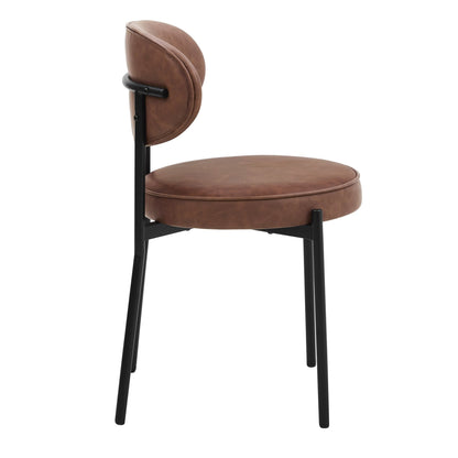 DUS-CC2-02872 Grade-B Dusk Mia Set of 2 Dining Chair - Faux Leather Tan RRP £129.00