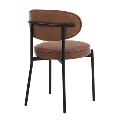DUS-CC2-02872 Grade-B Dusk Mia Set of 2 Dining Chair - Faux Leather Tan RRP £129.00