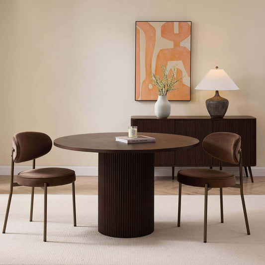 DUS-GOL-01008 Grade-B Dusk Mia Set of 2 Dining Chairs - Cappuccino RRP £129