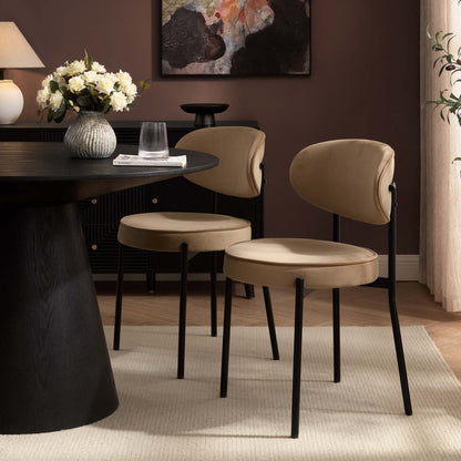DUS-CC2-04379 Grade-B Dusk Mia Set of 4 Dining Chairs - Latte RRP £258.00