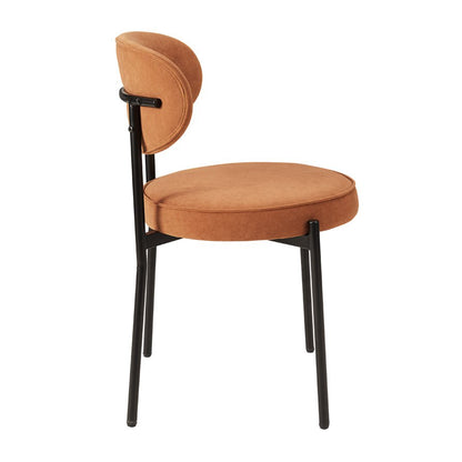 DUS-GOL-07413 Grade-B Dusk Mia Set of 2 Dining Chairs - Matte Velvet - Burnt Orange RRP £129