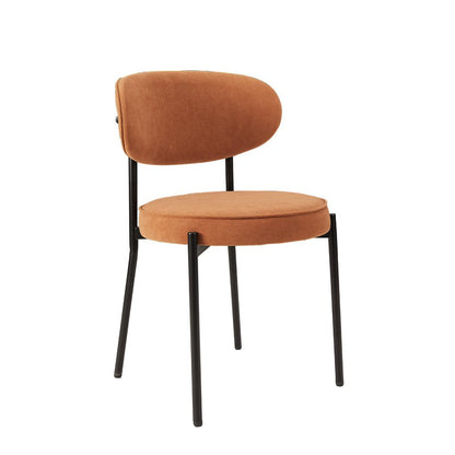 DUS-GOL-07413 Grade-B Dusk Mia Set of 2 Dining Chairs - Matte Velvet - Burnt Orange RRP £129