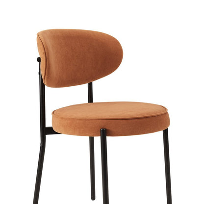 DUS-GOL-07413 Grade-B Dusk Mia Set of 2 Dining Chairs - Matte Velvet - Burnt Orange RRP £129