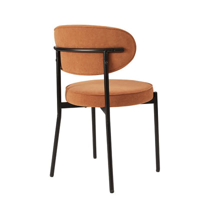 DUS-GOL-02825 Grade-B Dusk Mia Set of 2 Dining Chairs - Matte Velvet - Burnt Orange RRP £129