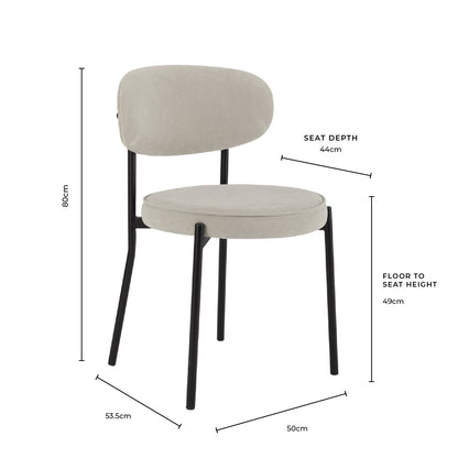 DUS-GOL-02895 Grade-B Dusk Mia Set of 2 Dining Chairs - Matte Velvet - Sage Green RRP £129