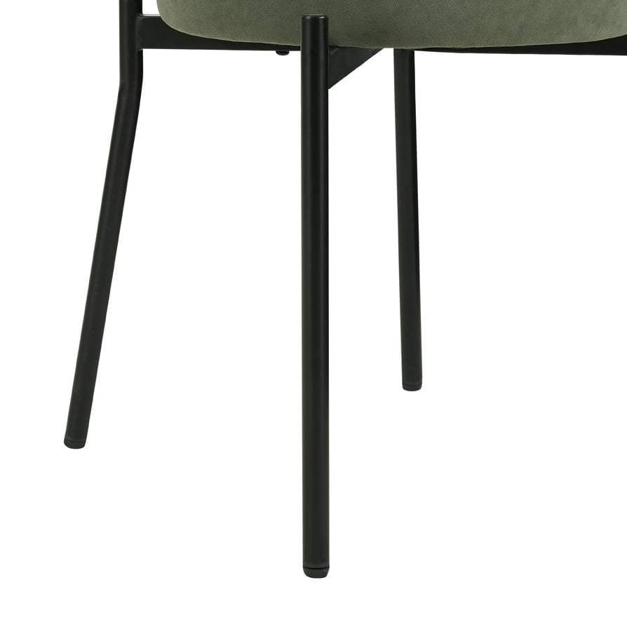 DUS-GOL-02895 Grade-B Dusk Mia Set of 2 Dining Chairs - Matte Velvet - Sage Green RRP £129