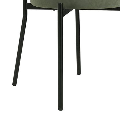 DUS-GOL-02895 Grade-B Dusk Mia Set of 2 Dining Chairs - Matte Velvet - Sage Green RRP £129