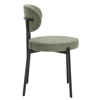 DUS-GOL-02895 Grade-B Dusk Mia Set of 2 Dining Chairs - Matte Velvet - Sage Green RRP £129