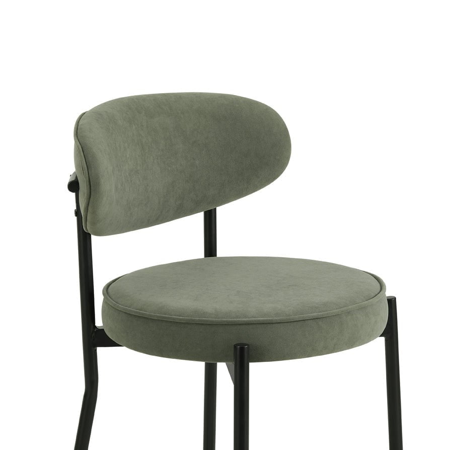 DUS-GOL-02895 Grade-B Dusk Mia Set of 2 Dining Chairs - Matte Velvet - Sage Green RRP £129