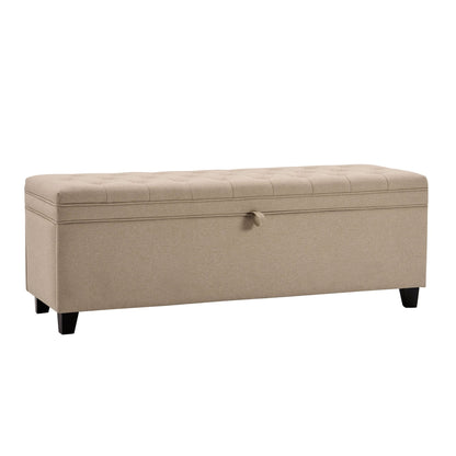 DUS-CC2-04086 Grade-B Dusk Middleton Button Back Storage Ottoman - Oatmeal RRP £179.00