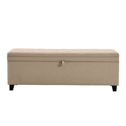 DUS-CC2-04086 Grade-B Dusk Middleton Button Back Storage Ottoman - Oatmeal RRP £179.00