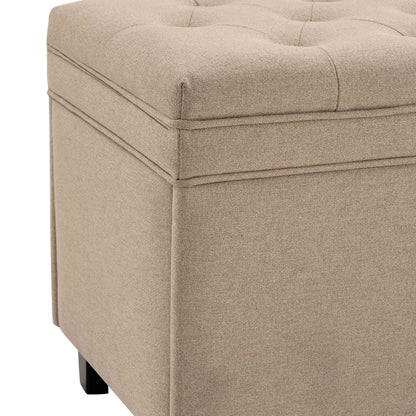 DUS-CC2-04086 Grade-B Dusk Middleton Button Back Storage Ottoman - Oatmeal RRP £179.00