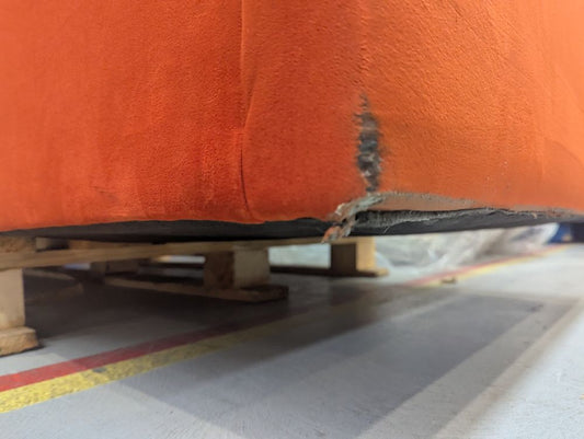 SWO-AP-35370 Grade-BER-DOA Munich Three Seater Sofa in Burnt Orange Easy Velvet RRP £1799