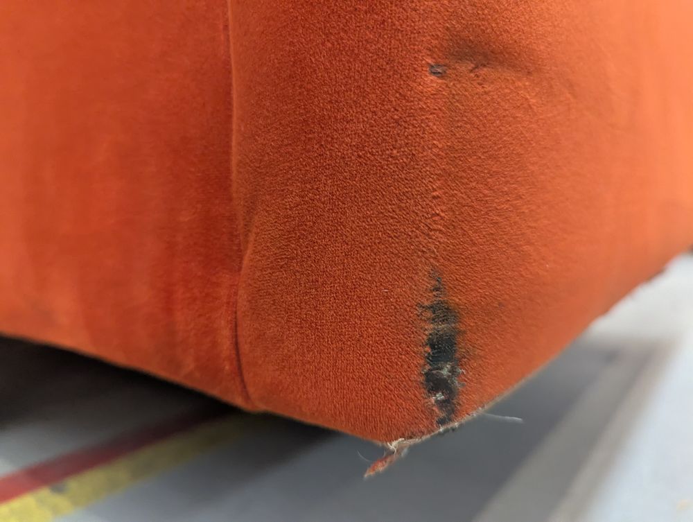 SWO-AP-35370 Grade-BER-DOA Munich Three Seater Sofa in Burnt Orange Easy Velvet RRP £1799