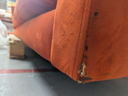 SWO-AP-35370 Grade-BER-DOA Munich Three Seater Sofa in Burnt Orange Easy Velvet RRP £1799